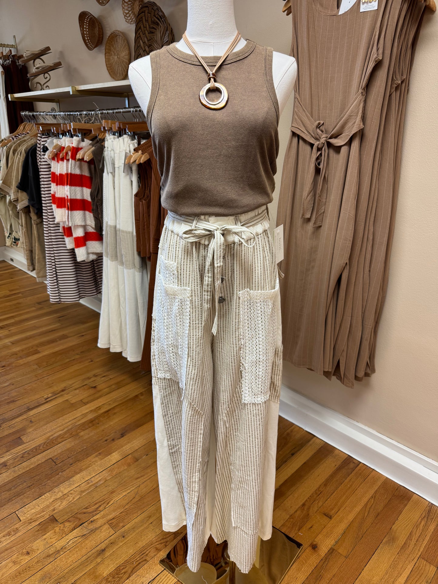 Sand Striped Cargo Pants