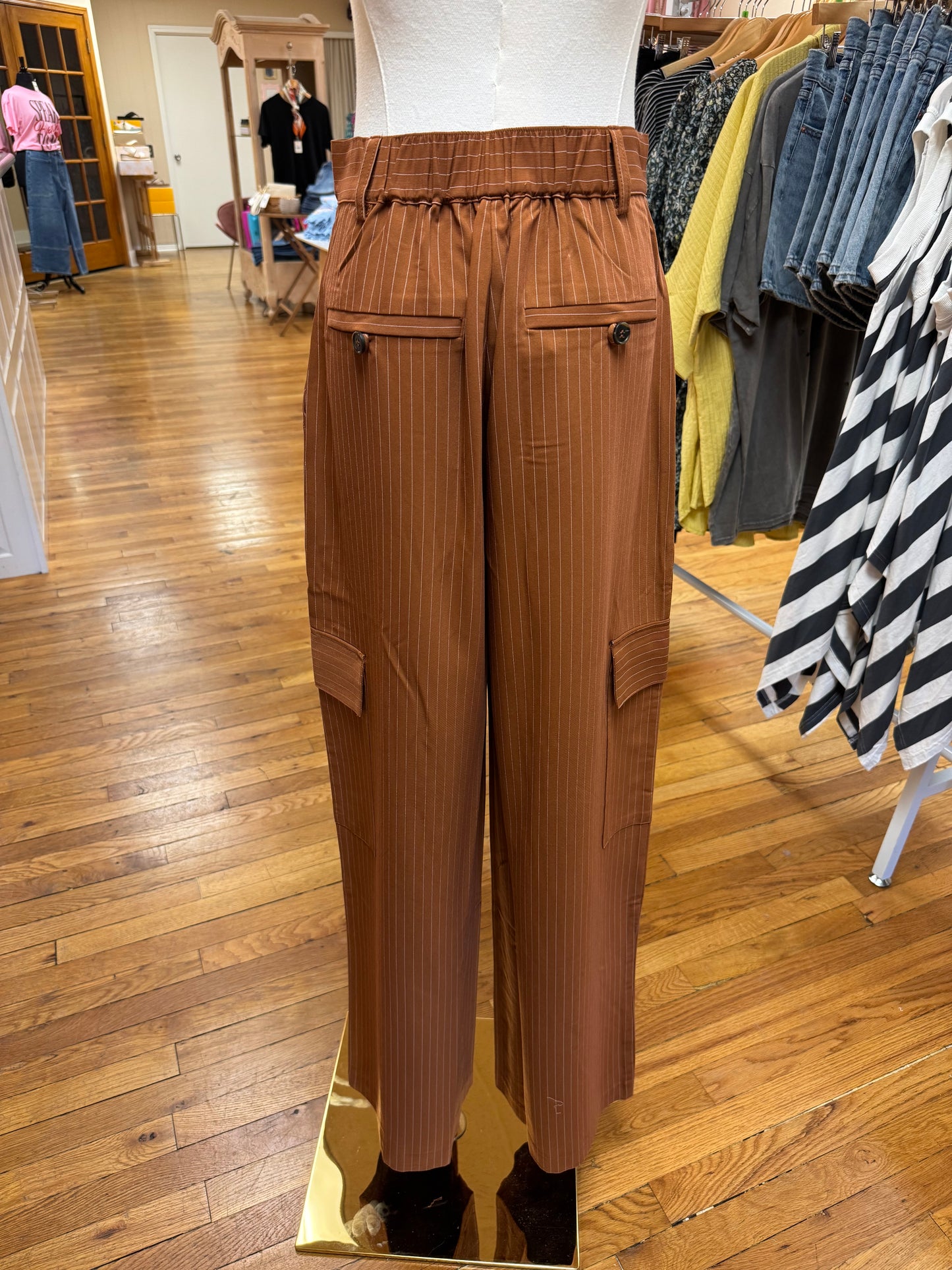 Tuscan Tan Pinstripe Pants