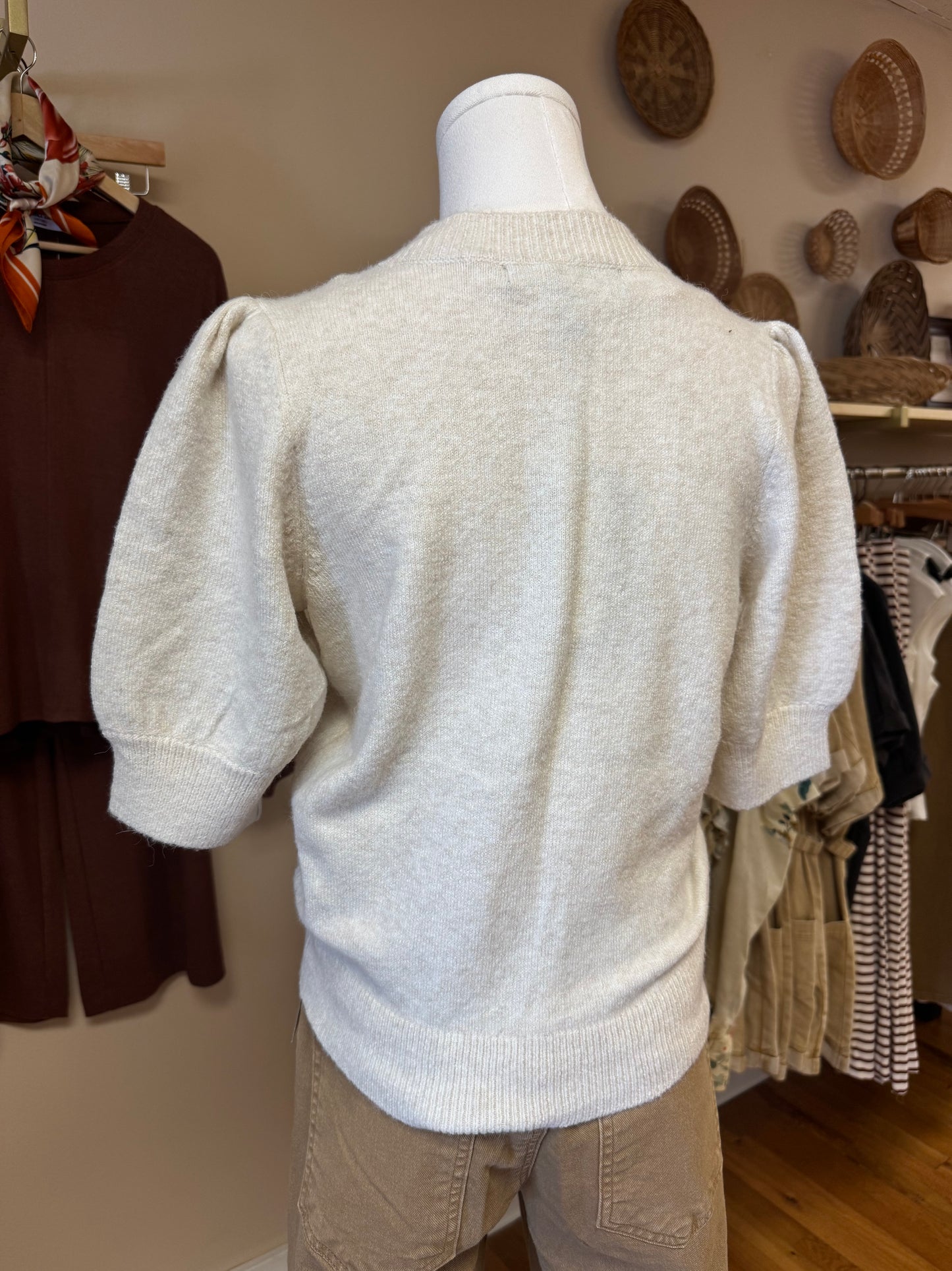 Cream Short Sleeve Pullover