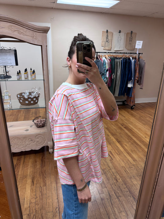 Pink Striped Tee
