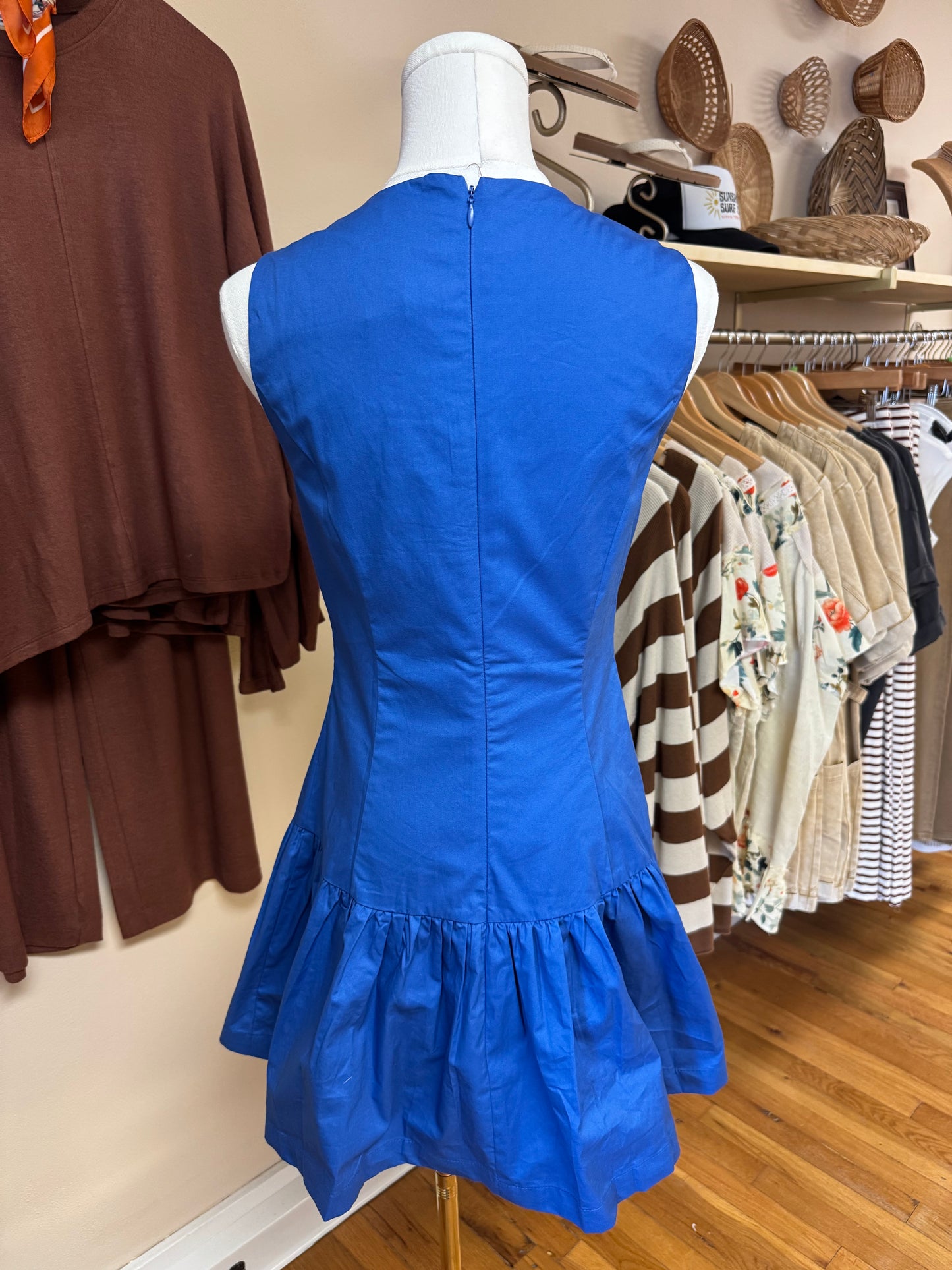 Blue Fit & Flare Dress