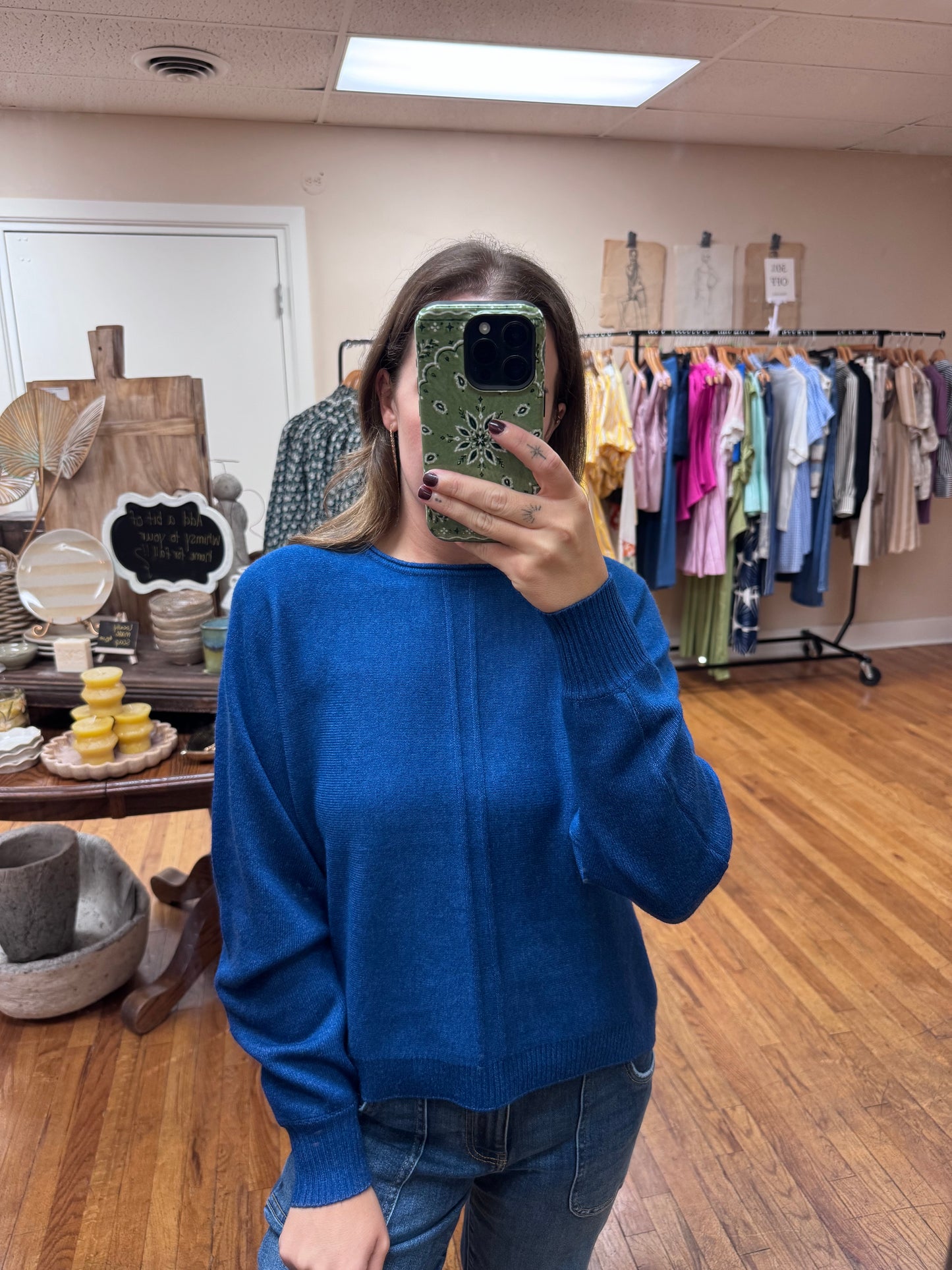 Navy Pop Over Sweater