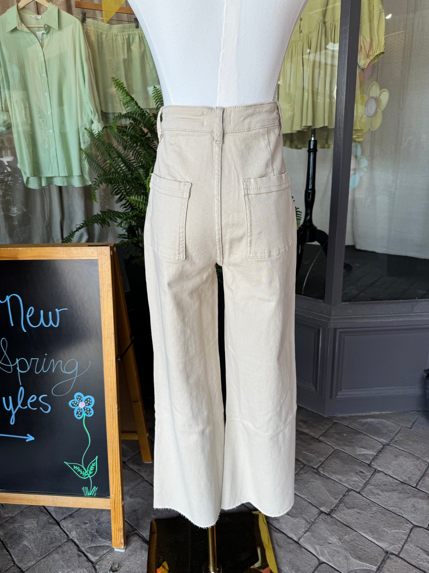 Almond Wide Leg Jeans