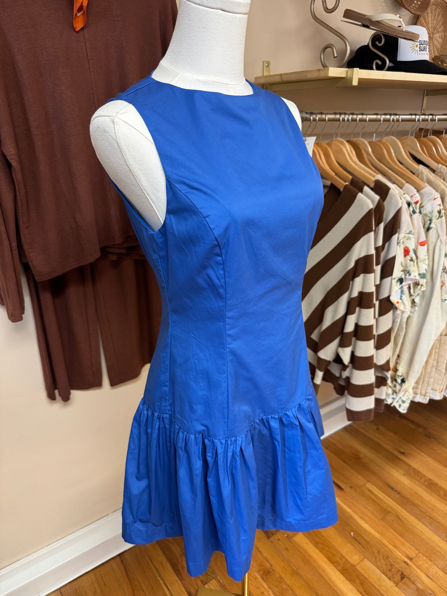 Blue Fit & Flare Dress