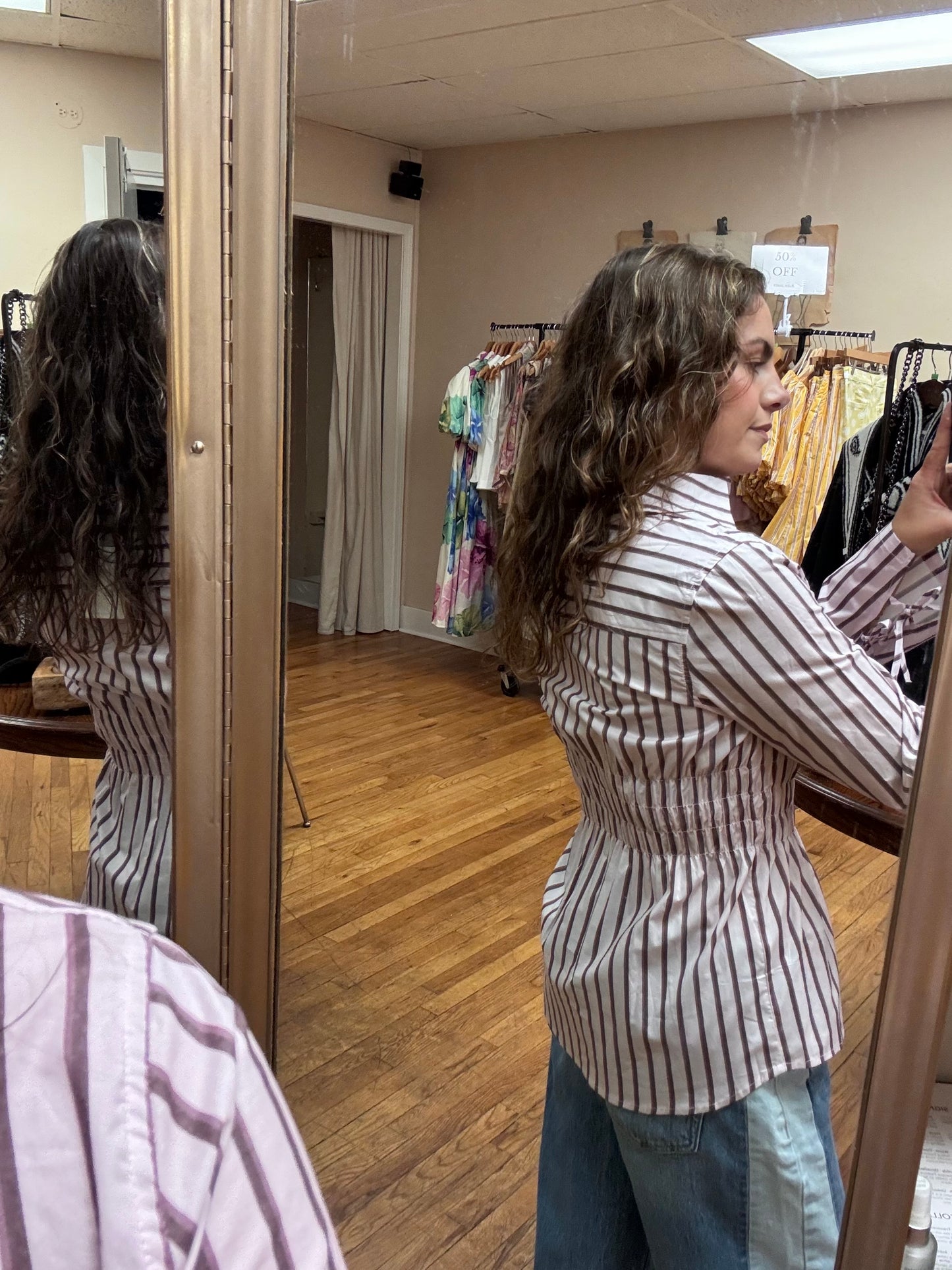 Lavender Poplin Tied Top