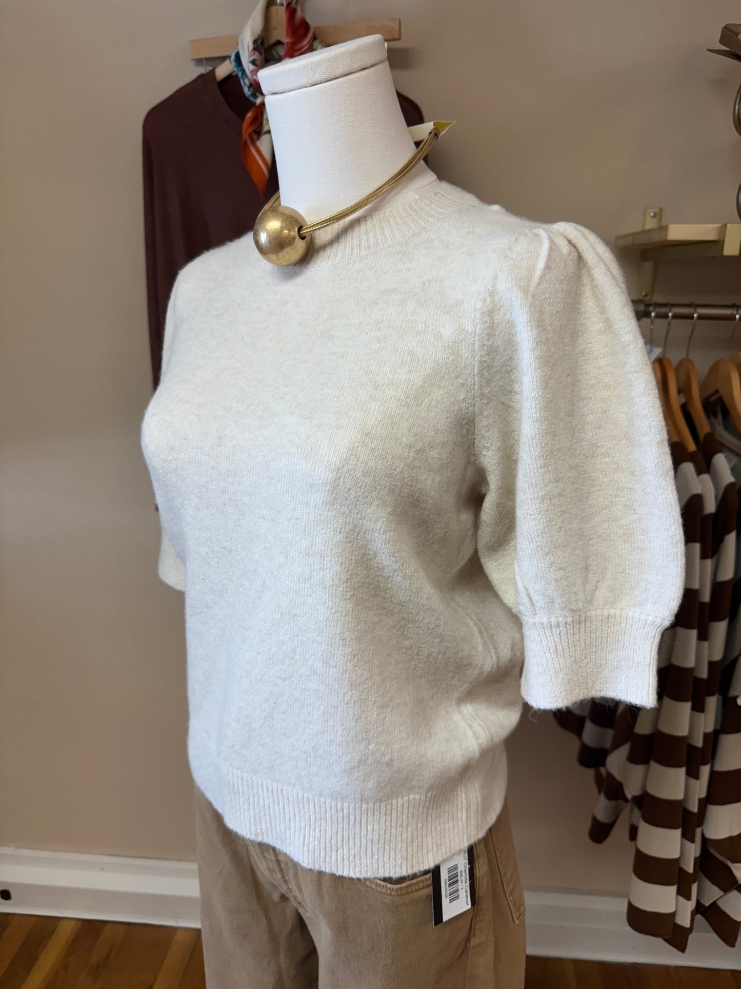 Cream Short Sleeve Pullover