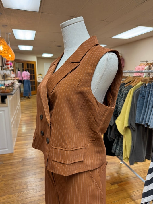 Tuscan Tan Pinstripe Vest