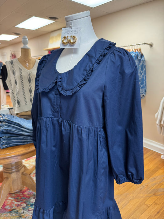 Navy Peter Pan Collar Dress
