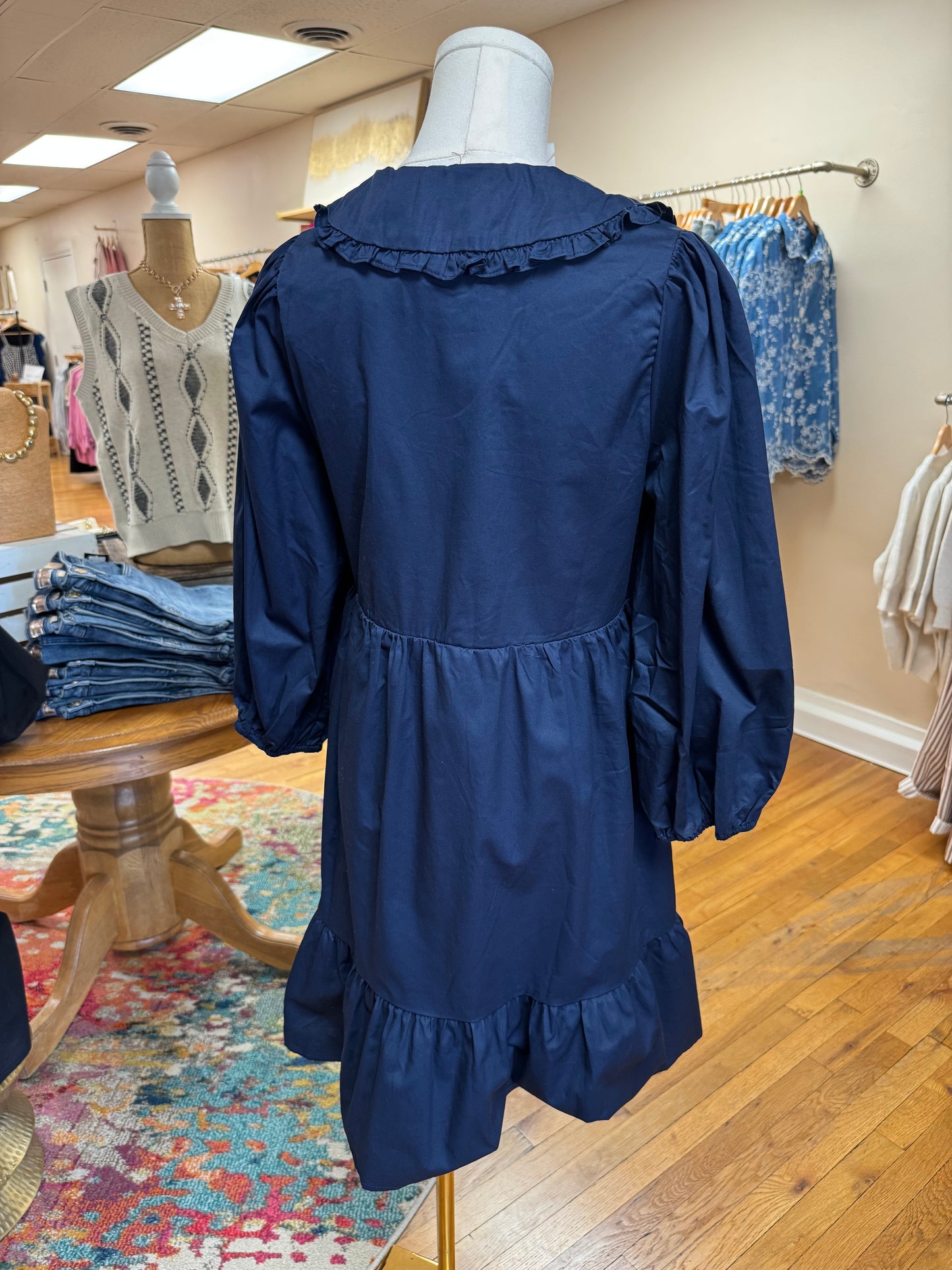 Navy Peter Pan Collar Dress