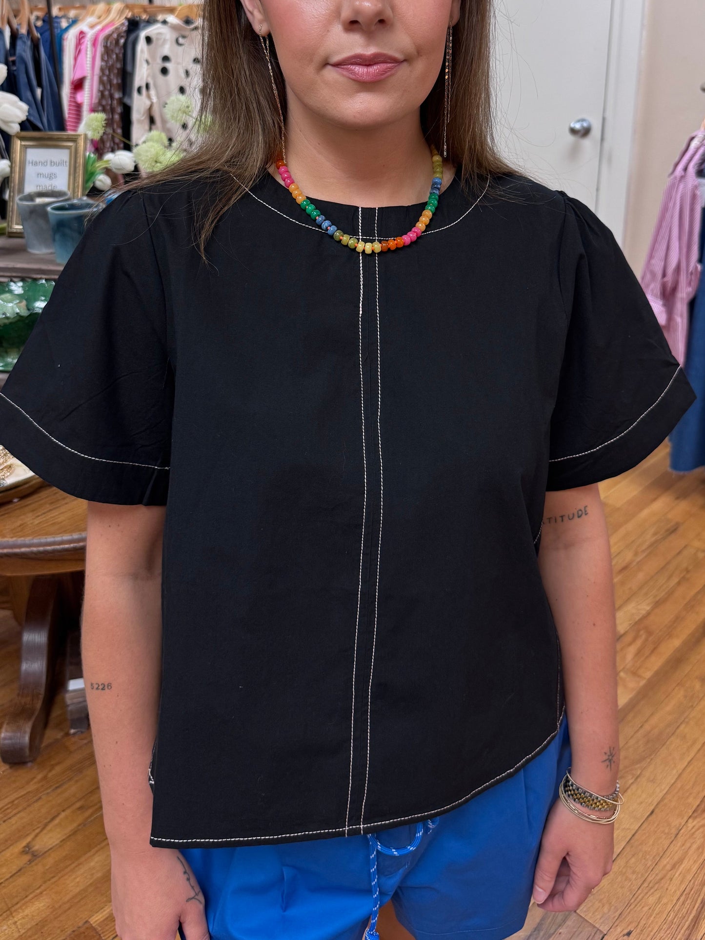 Black Cotton Blouse