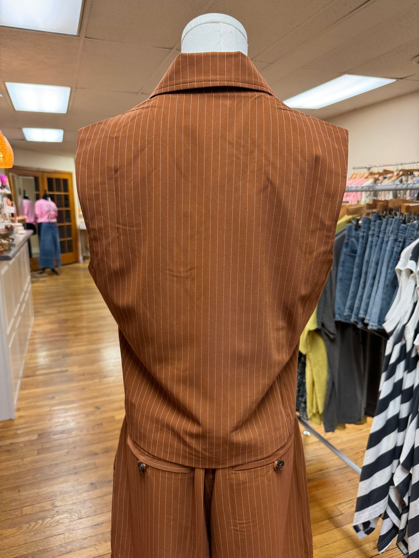 Tuscan Tan Pinstripe Vest