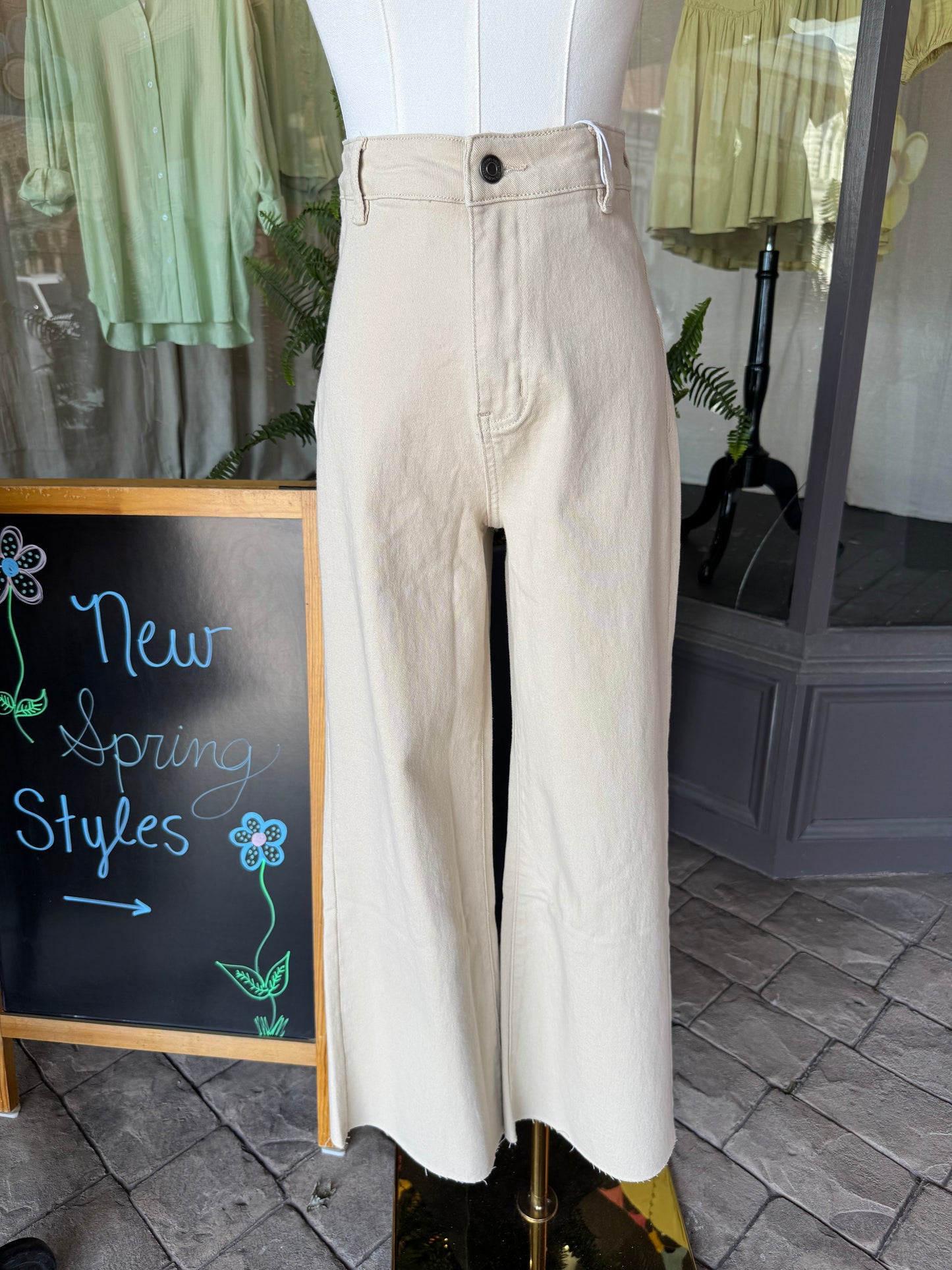 Almond Wide Leg Jeans