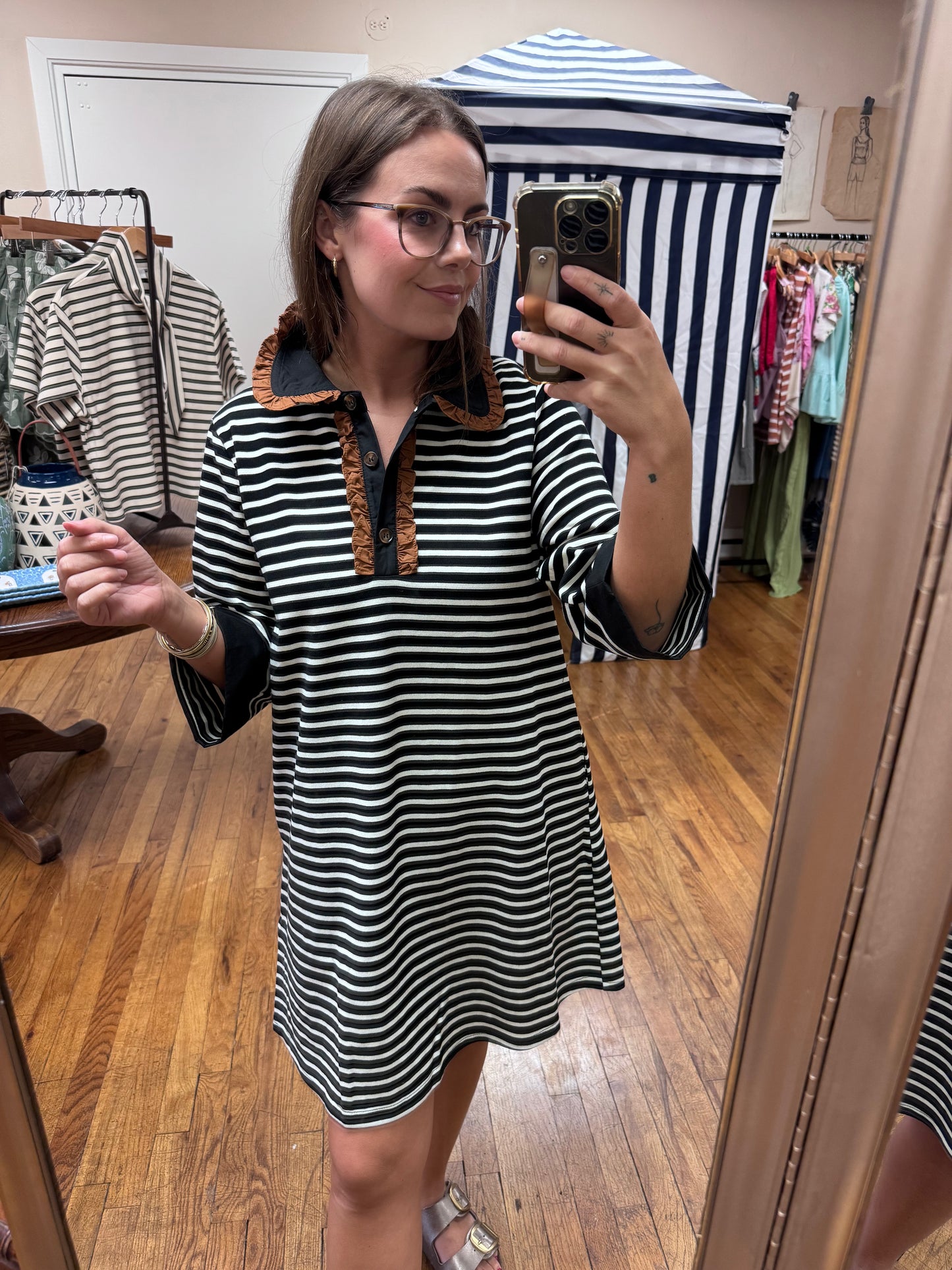 Collared Striped Dress