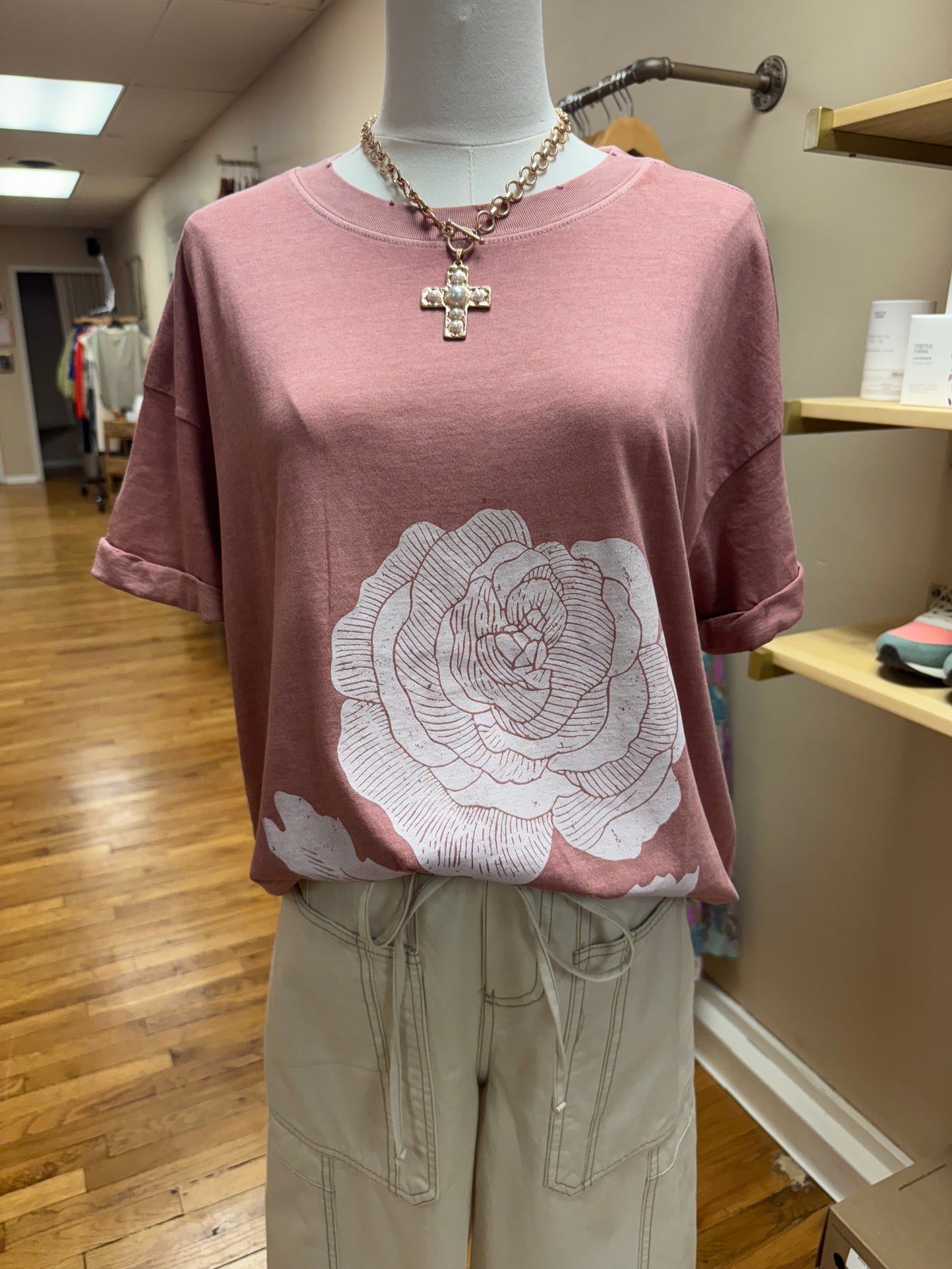 Dusty Rose Boyfriend Tee