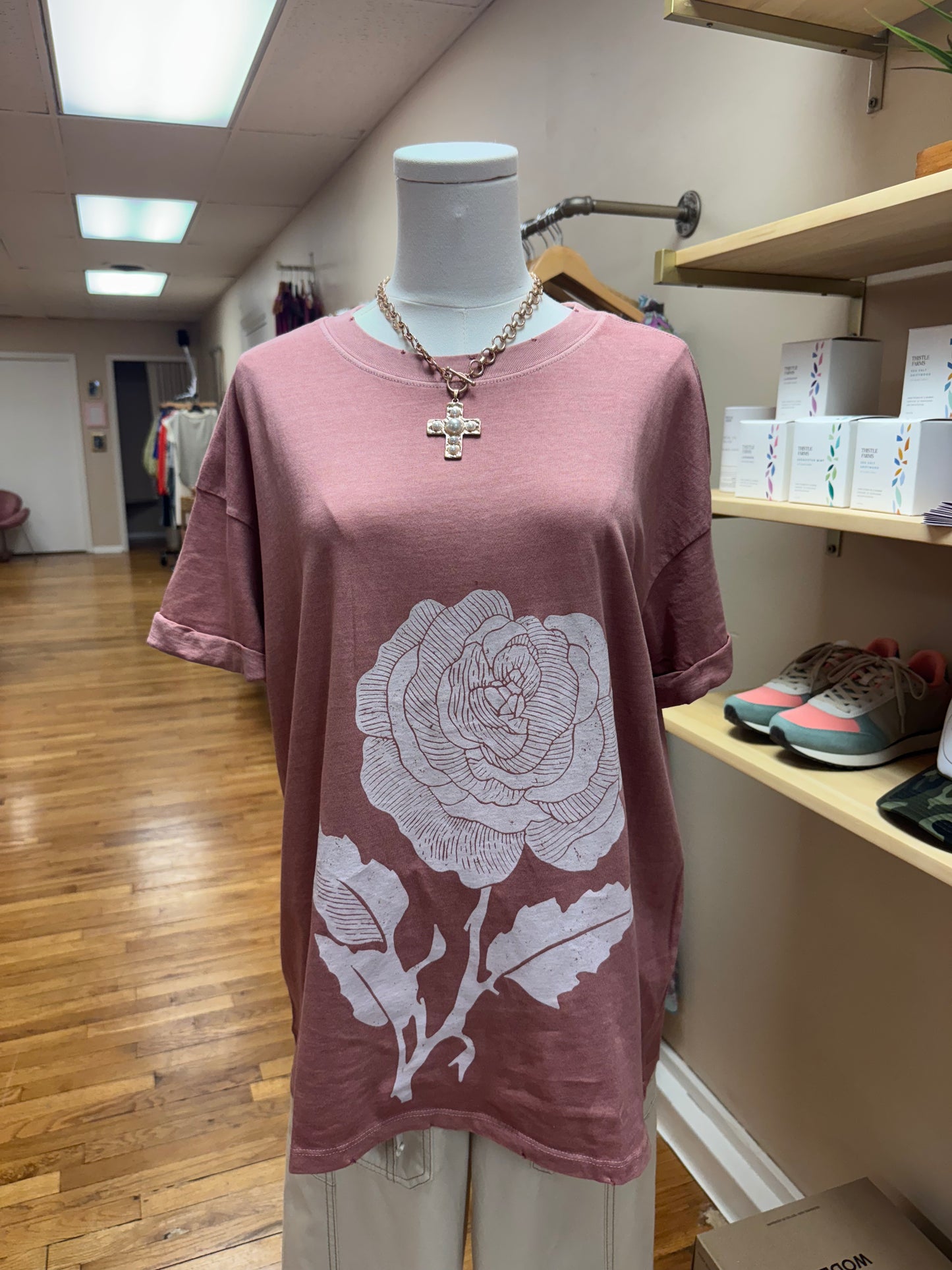 Dusty Rose Boyfriend Tee