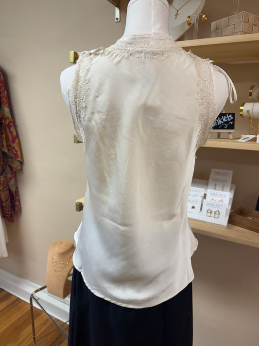 Lace Trimmed Satin Cami