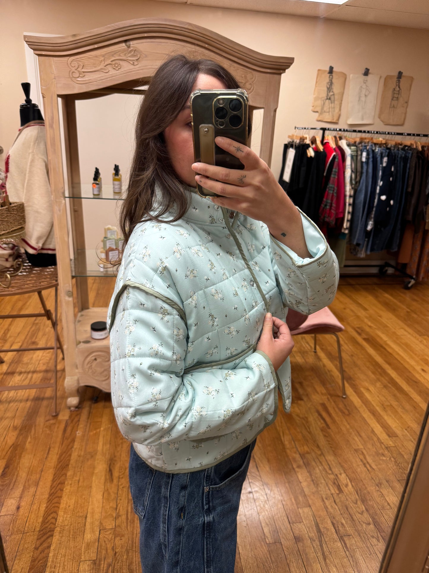 Sage Quilted Lightweight Jacket