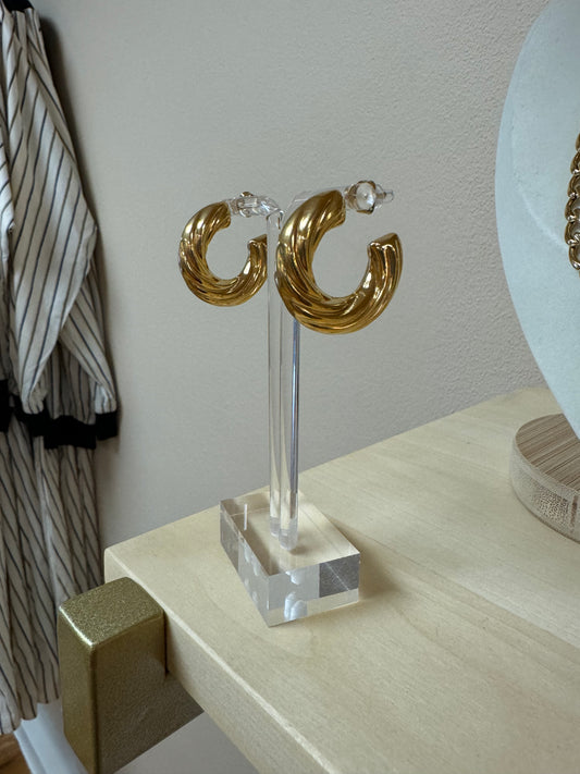 Chunky Twist Hoop Earrings