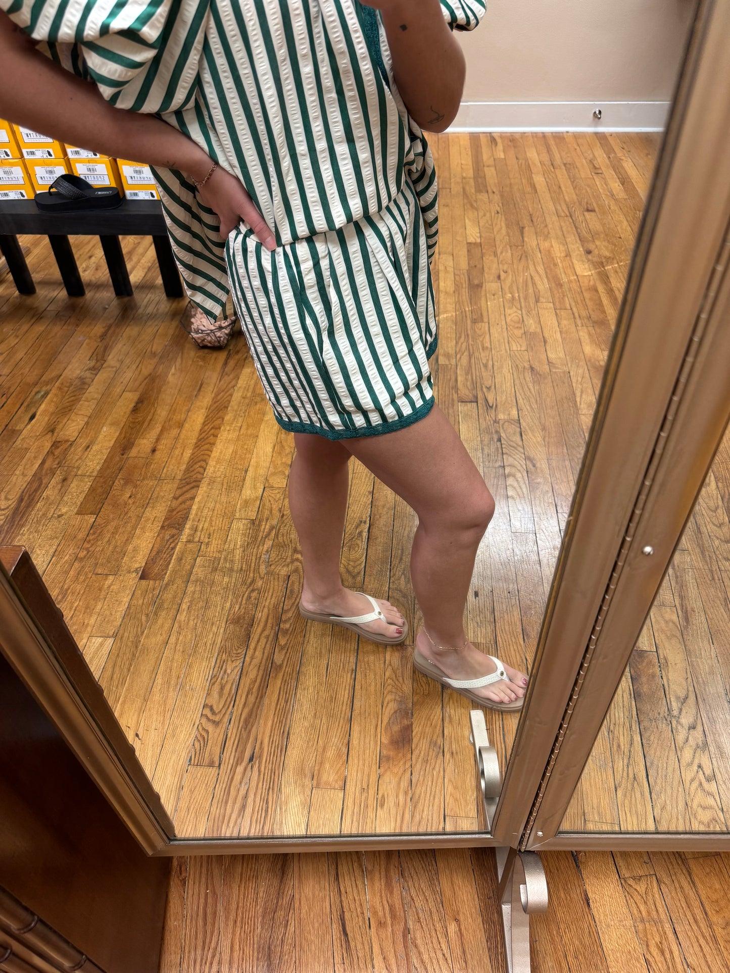 Emerald Striped Shorts