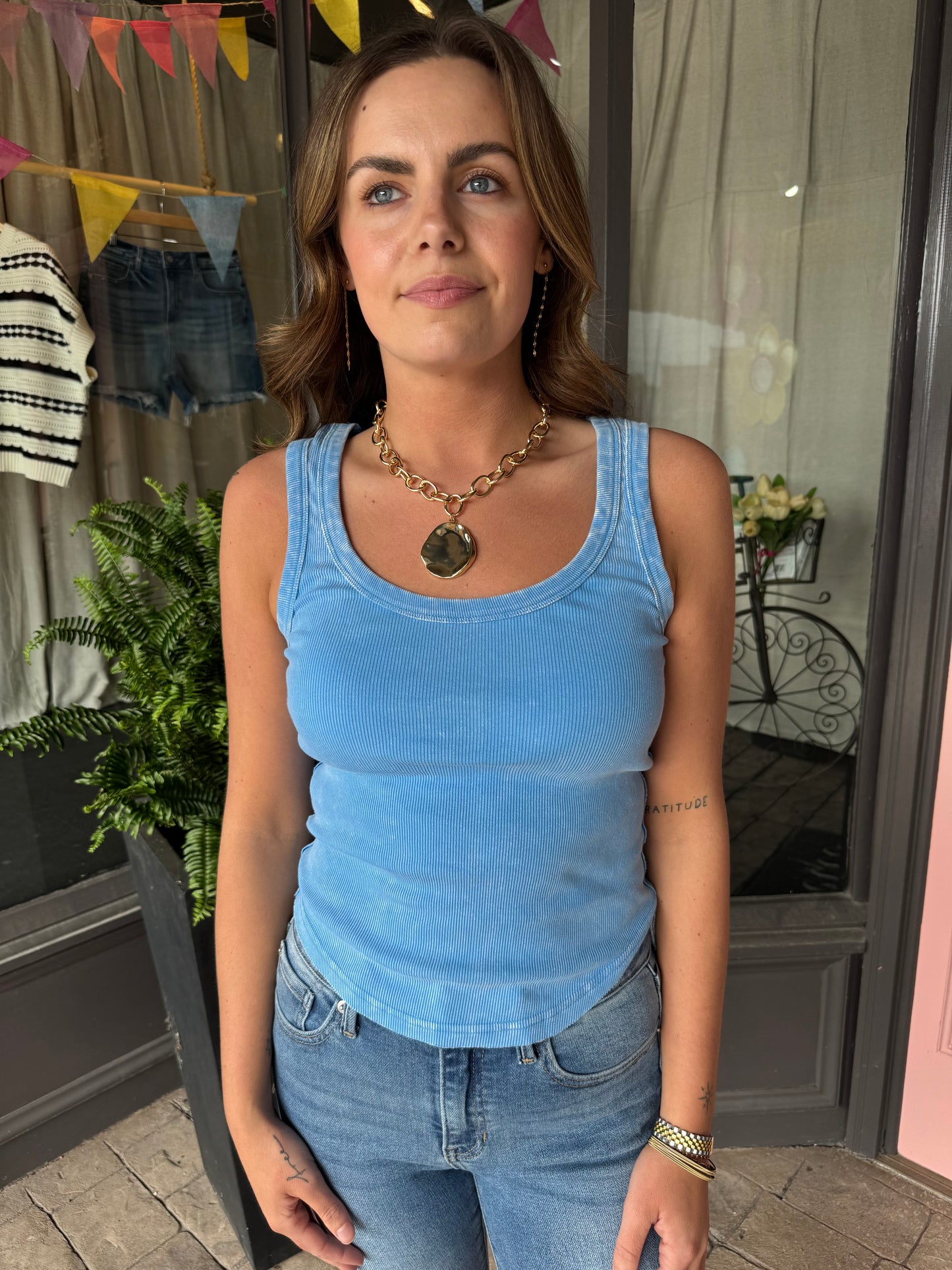 Blue Washed Tank