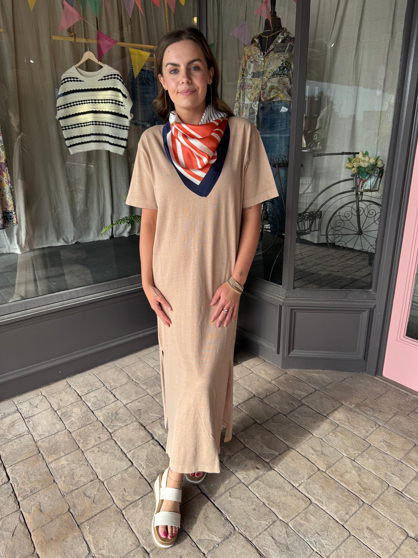 Taupe Tee Shirt Dress