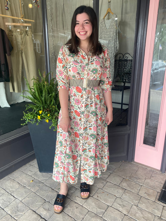 Clay Floral Dress