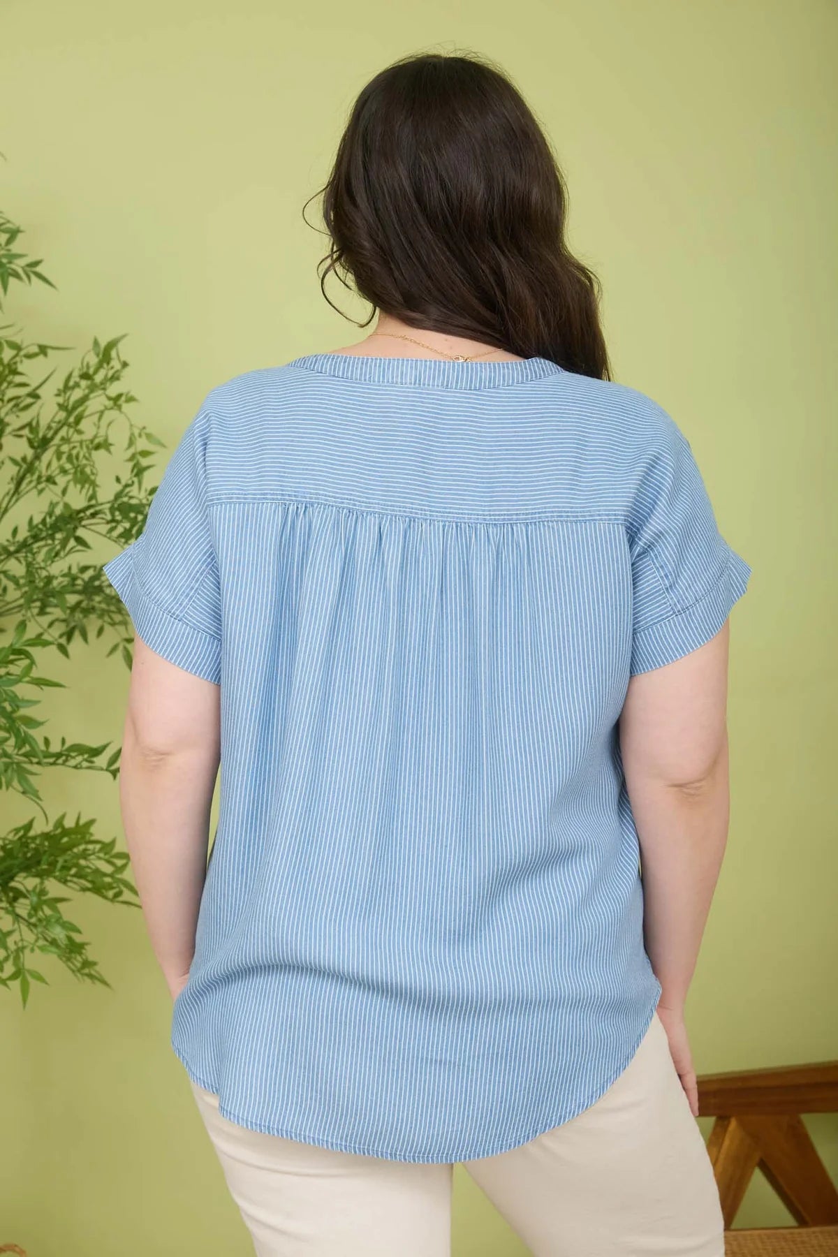 Chambray Striped Top