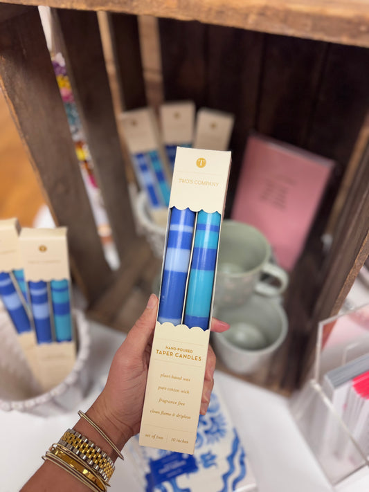 Stripe & Glow Taper Candles