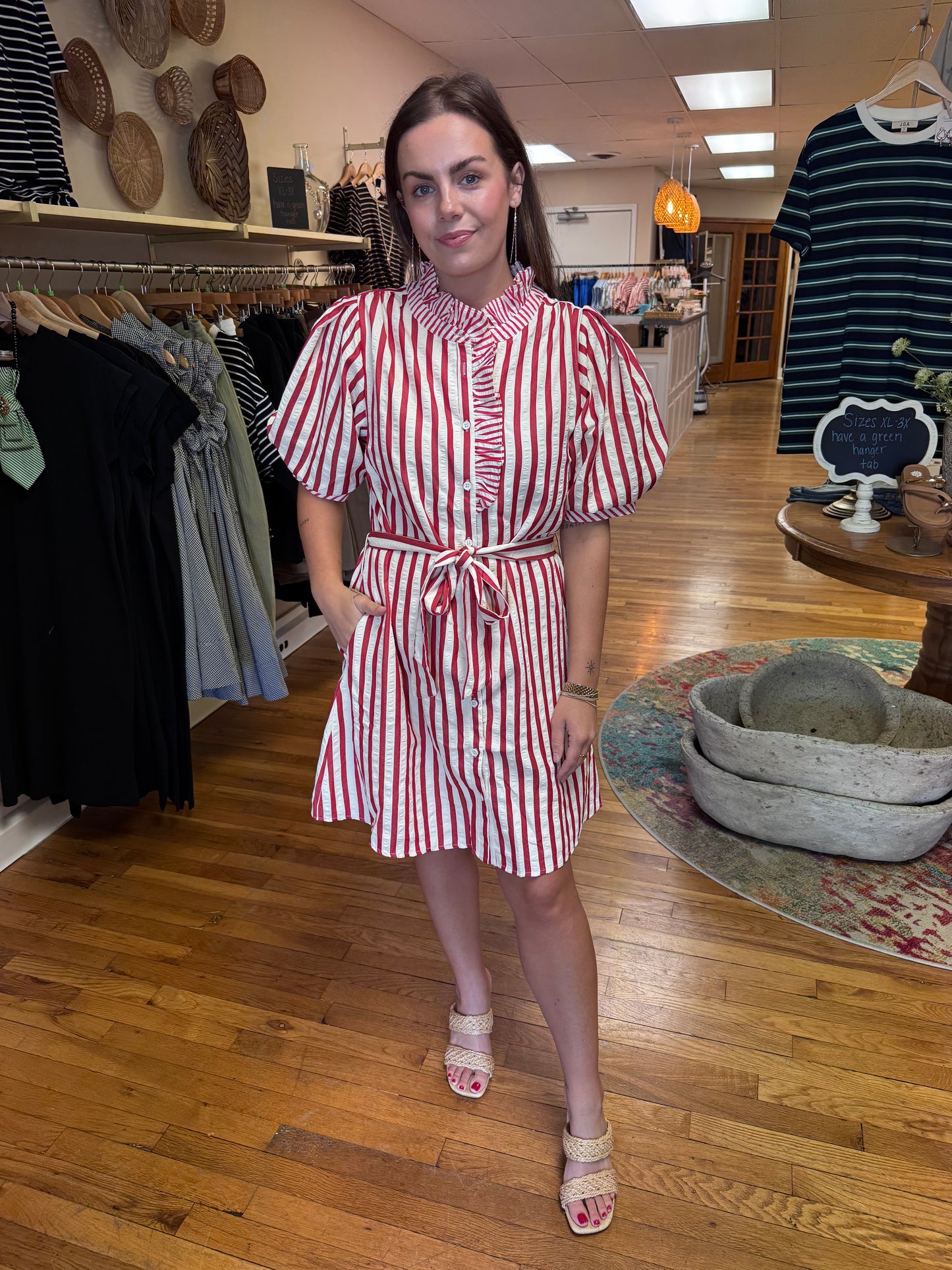 Berry Striped Dress
