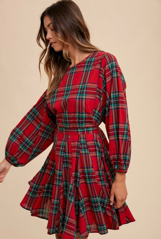 Tartan Belted Mini Dress