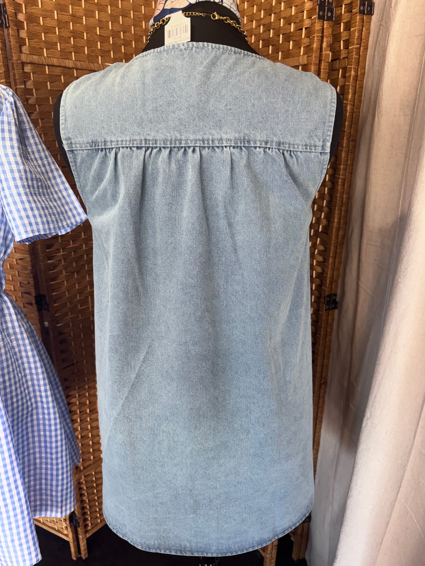 High Neck Denim Dress