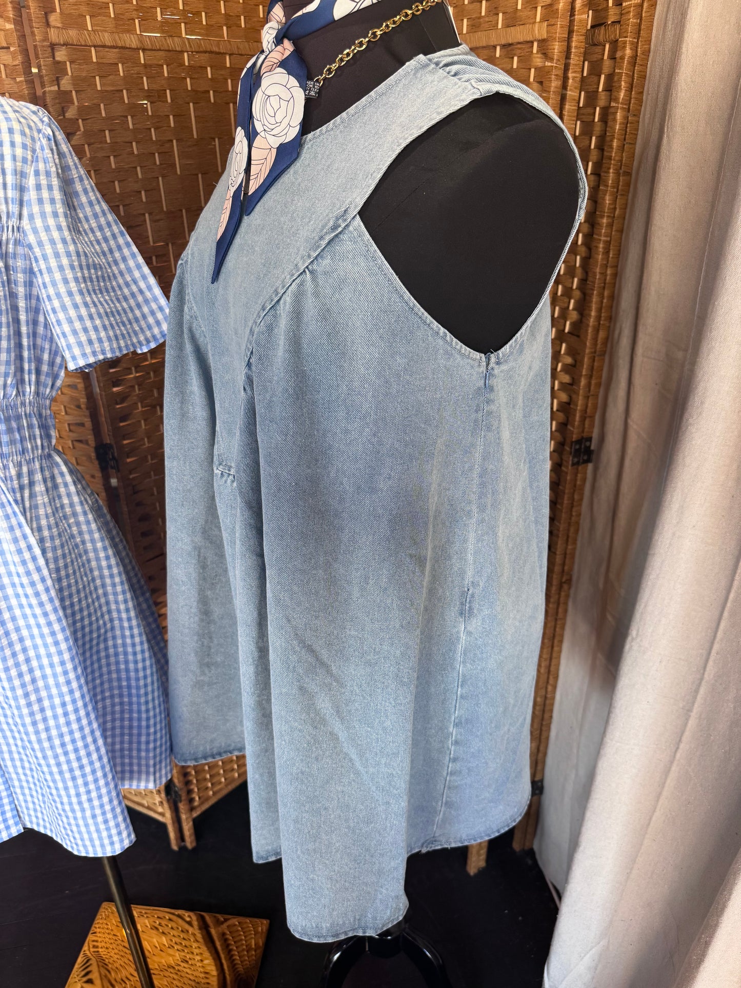 High Neck Denim Dress – Born