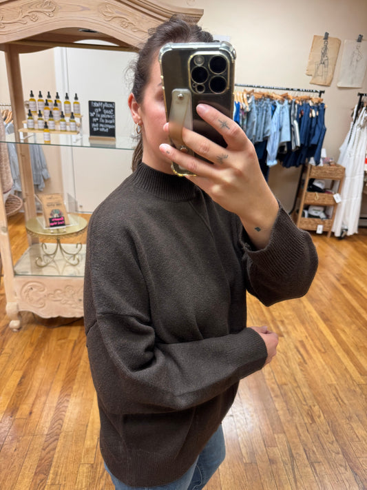 Espresso High Neck Sweater