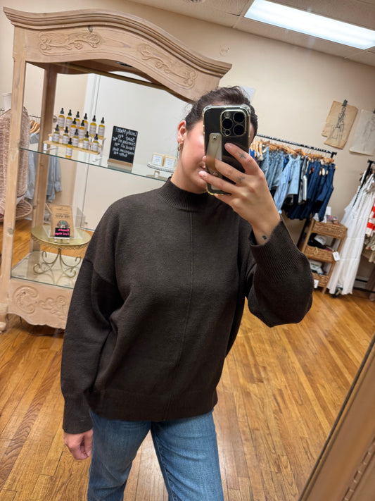 Espresso High Neck Sweater