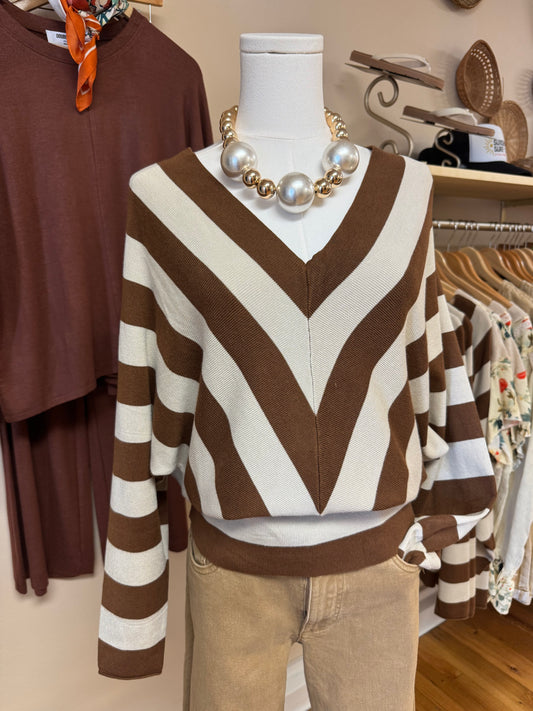 Mocha Striped Sweater