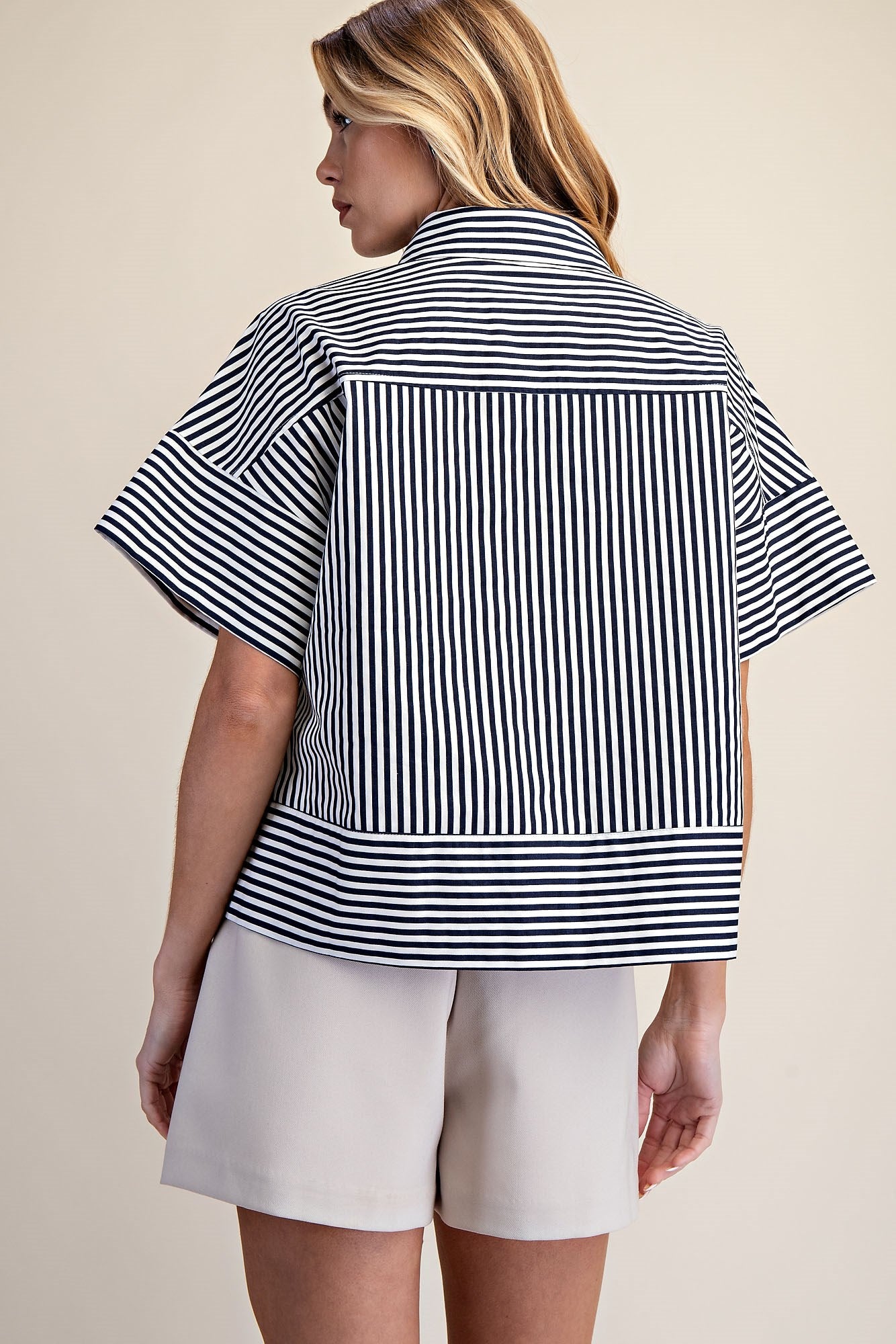 Navy Boxy Blouse