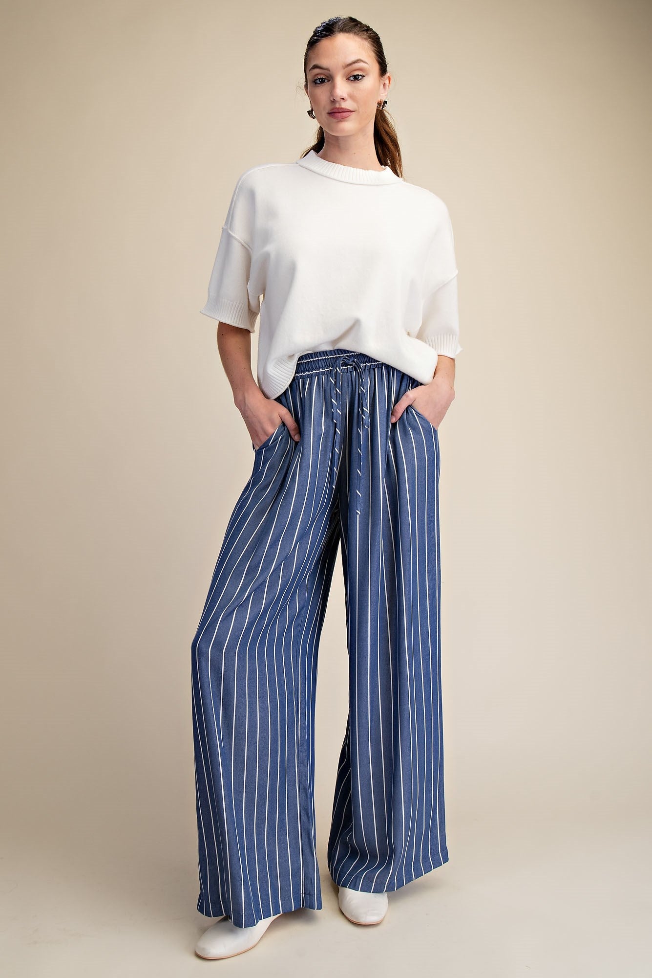 Indigo Striped Pants