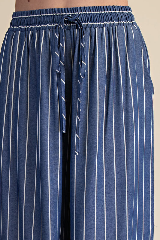 Indigo Striped Pants