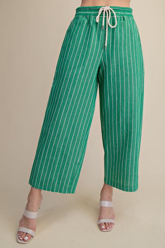 Green Rope Tie Pants