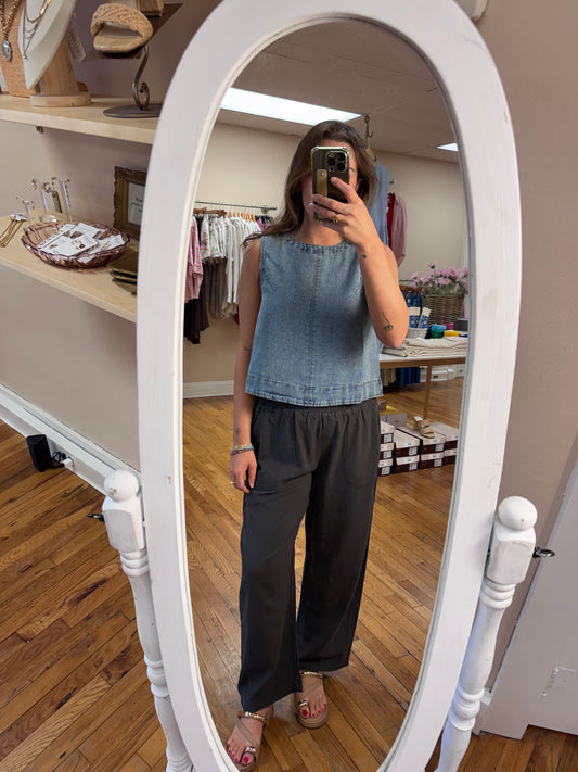 Denim Cropped Tank