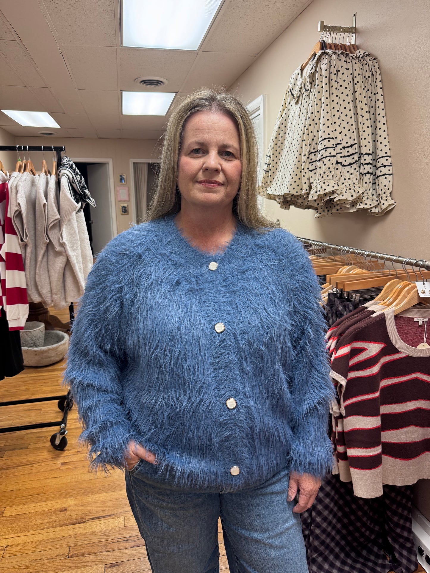 Textured Blue Cardigan