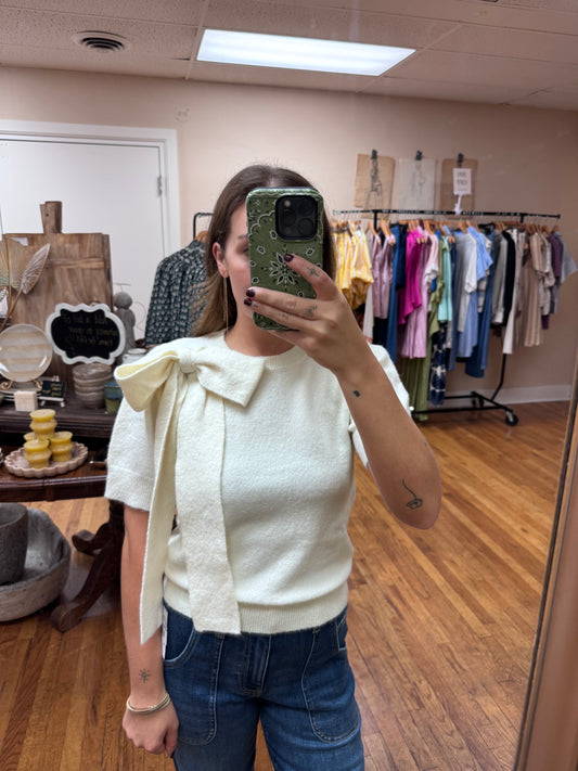 Cream Bow Sweater