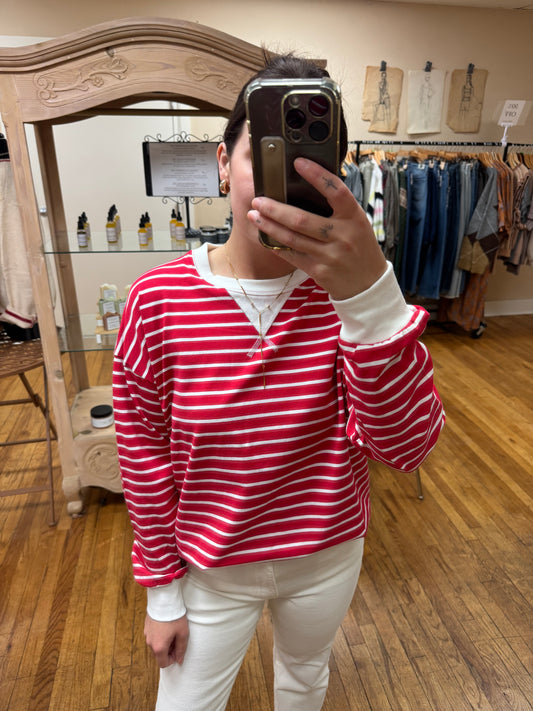 Red Striped Pullover
