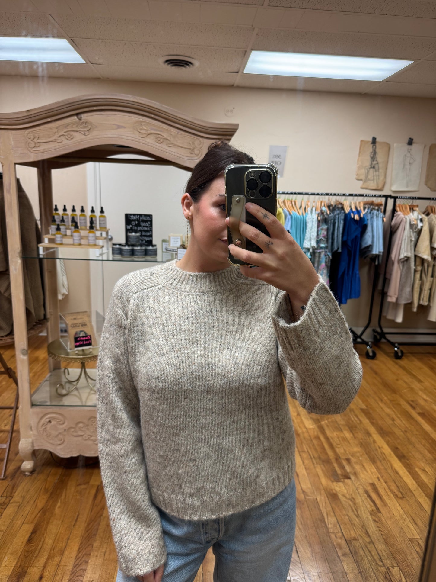 Taupe Speckled Sweater