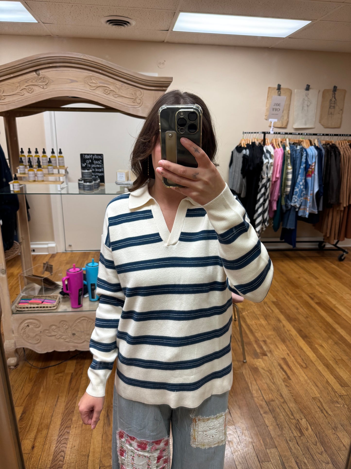 Polo Stripe Pullover Sweater