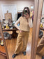 Camel Corduroy Barrel Pants