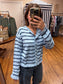 Ruffled Blue Cardigan