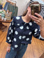 Navy Dotted Blouse