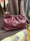 Burgundy Cinched Leather Crossbody
