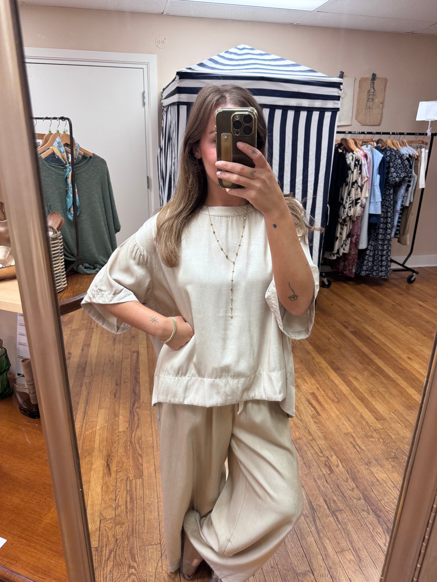 Taupe Flowy Pants